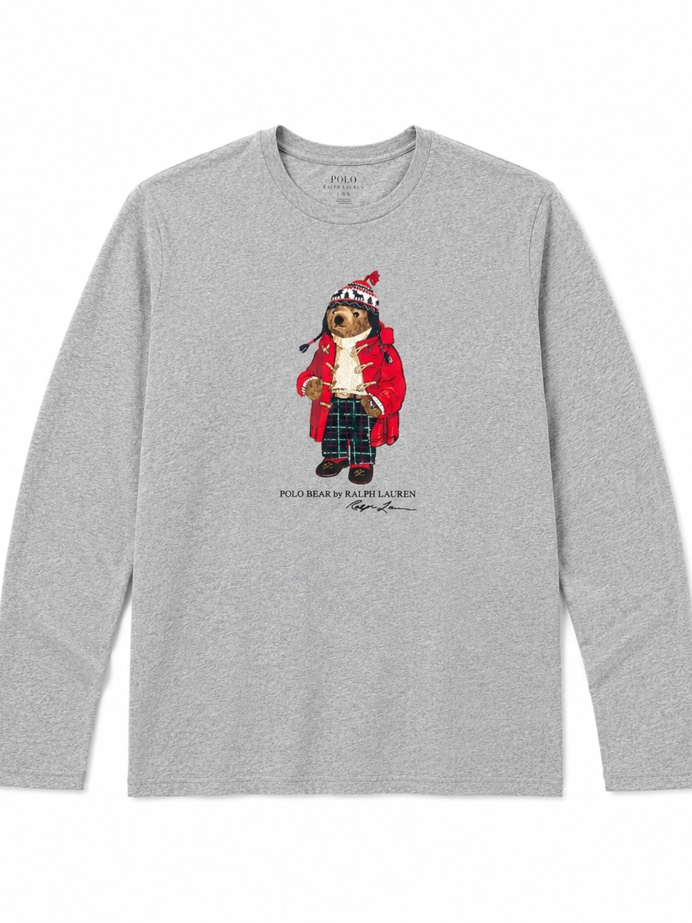 Polo Ralph Lauren Polo Bear Long Sleeve Tee Men’s Large Gray Soft Cotton